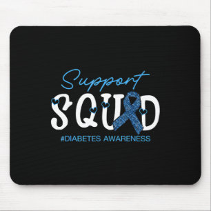 Mousepad Cancer de Diabetes Azul de Fita de Suporte