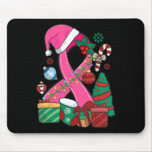 Mousepad Cancer de Fita Rosa com Câncer da Mama Natal