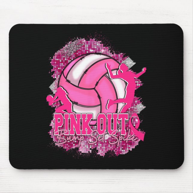 Mousepad Cancer de Fita Rosa de Fita Rosa de Volleybyll em  (Frente)