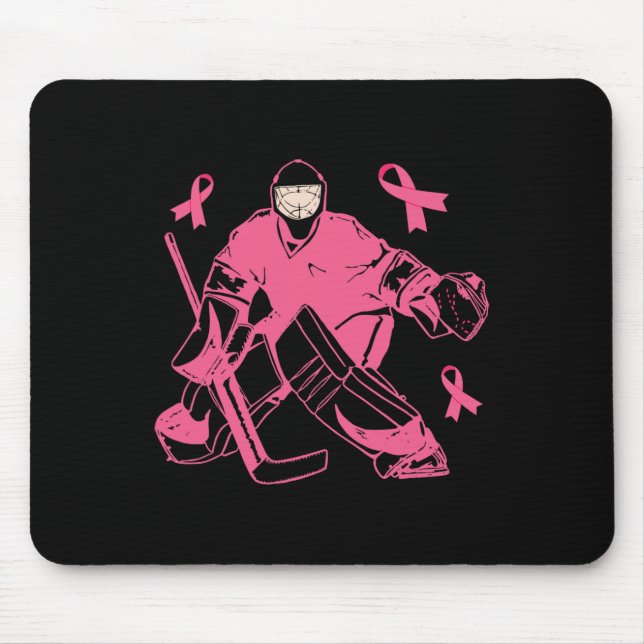Mousepad Cancer de Fita Rosa de Hóquei no Gelo Awaren (Frente)
