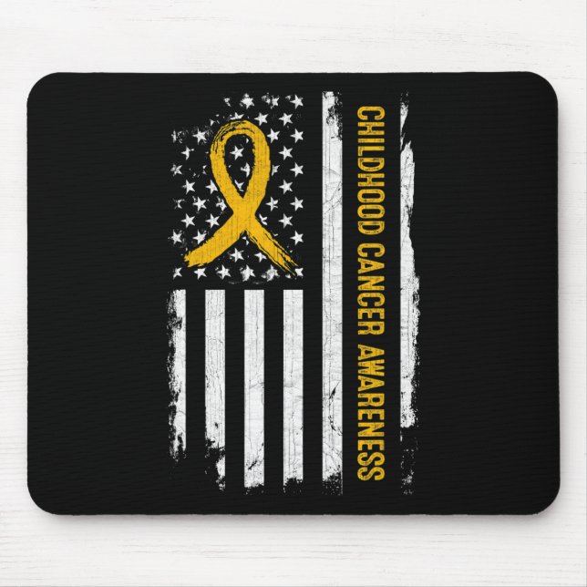 Mousepad Cancer de Infância Sensibilização Bandeira America (Frente)