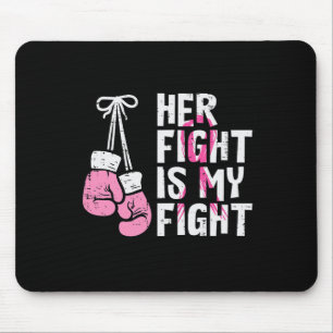 Mousepad Cancer De Mama Boxando Luvas Ela Luta Minha Mulher