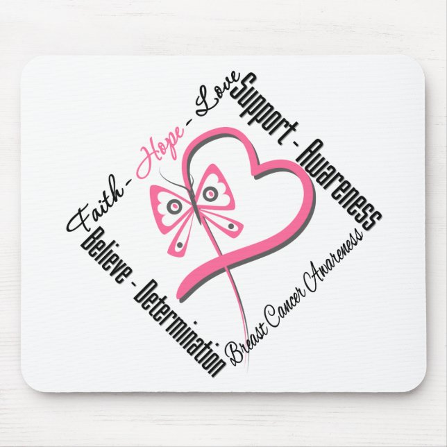 Mousepad Cancer de Mama Fé Esperança Amor (Frente)