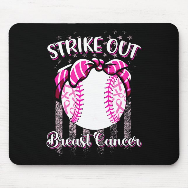 Mousepad Cancer De Mama Frisado Vitela Rosa De Baseball (Frente)