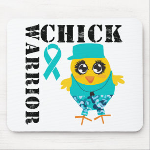 Mousepad Câncer de ovário do Pintinho do guerreiro