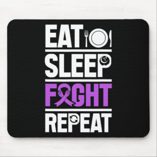 Mousepad Câncer de pâncreas Comendo Sono Lutar Fita Roxa Aw