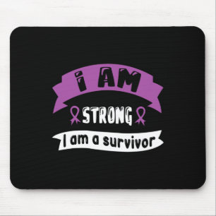 Mousepad Câncer de pâncreas Eu Sou Forte Eu Sou Sobrevivent