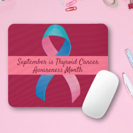 Mousepad Câncer de tiróide Azul, Rosa, Teal