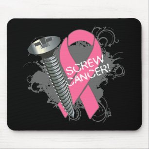 Mousepad Cancer do parafuso - cancro da mama do Grunge