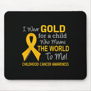 Mousepad Cancer infantil com fita Dourada significa mundo p