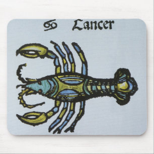 Mousepad Câncer o Caranguejo, Sinal Antigo do Zodíaco