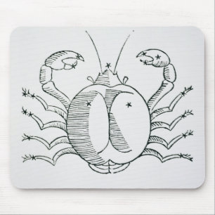 Mousepad Cancer (o caranguejo) uma ilustração 'do poétic
