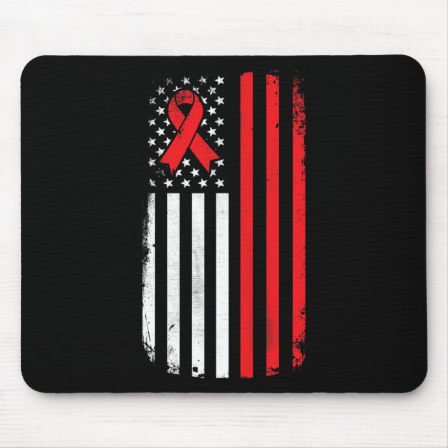 Mousepad Cancer Sanguíneo Sensibilização Americana (Frente)
