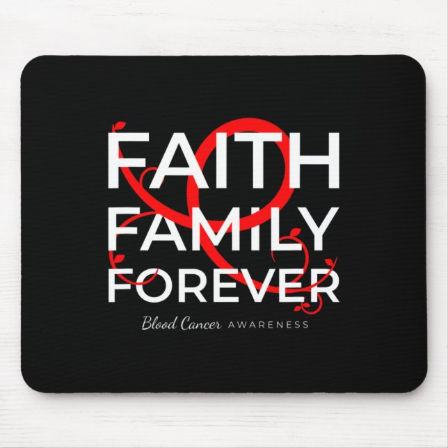Mousepad Cancer Sanguíneo Sensibilização Família Fé de Fita (Frente)
