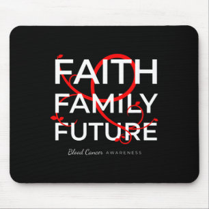 Mousepad Cancer Sanguíneo Sensibilização Fé Familiar Vermel