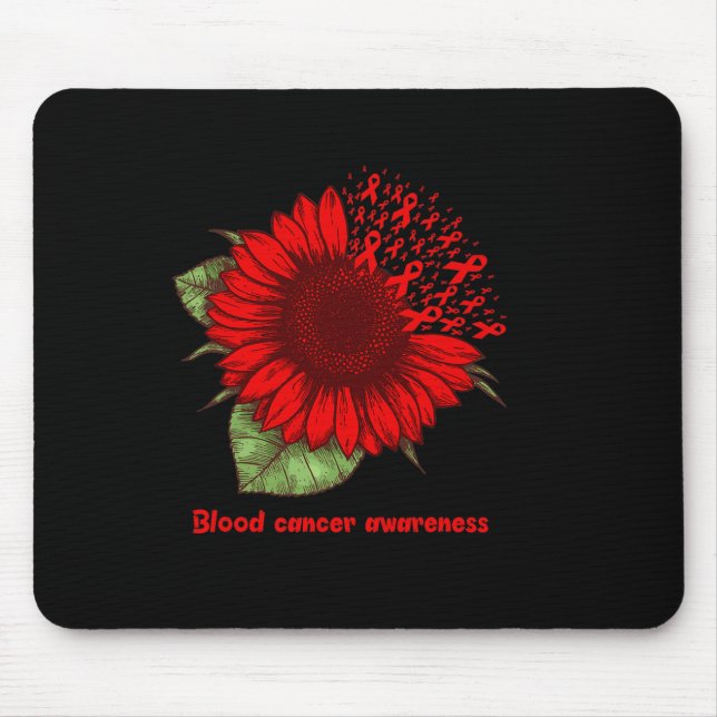 Mousepad cancer vermelho conscientização sobre o girassol g (Frente)