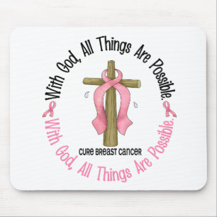 Mousepad Cancro da mama COM CRUZ 1 do DEUS