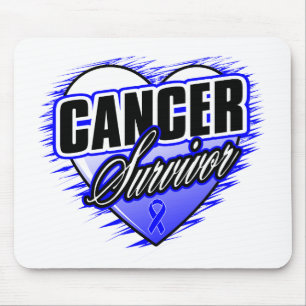 Mousepad Cancro do cólon do sobrevivente da fita do coraç