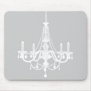 Mousepad Candelabro branco e cinzento chique