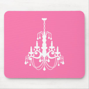 Mousepad Candelabro elegante do rosa e o branco