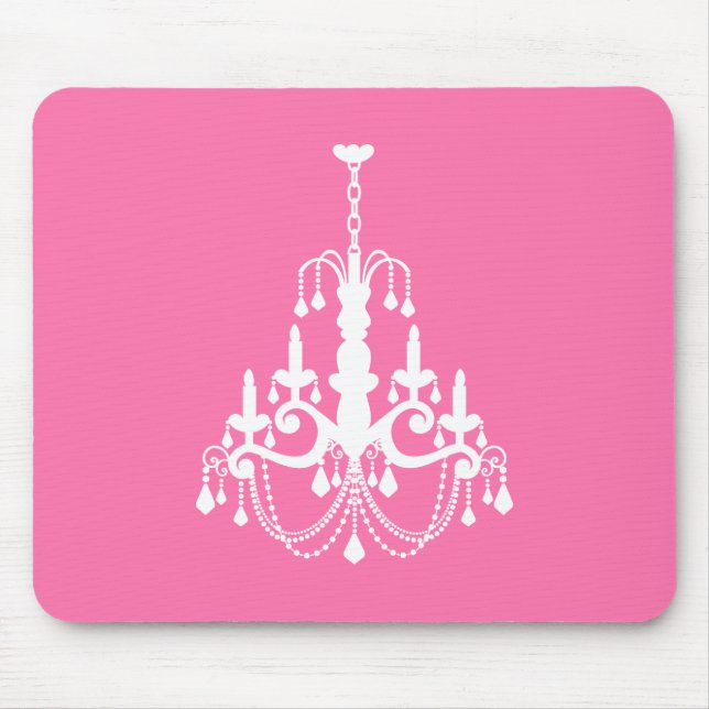 Mousepad Candelabro elegante do rosa e o branco (Frente)