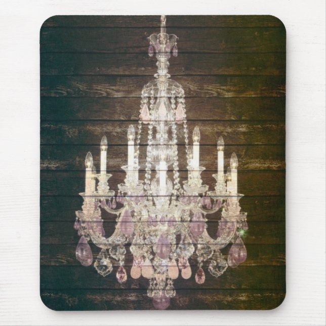 Mousepad Candelabro francês roxo de madeira do celeiro (Frente)