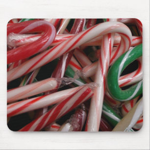 Mousepad Candy Canas Natal Feriado Branco Verde e Vermelho