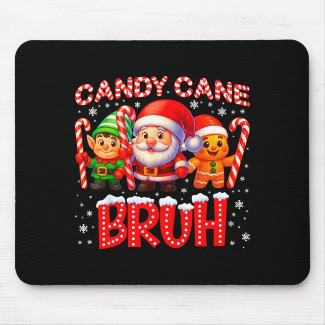 Mousepad Candy Cane Bruh Cute Santa Elf Christmas Xmas Boy  (Frente)