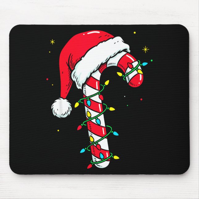 Mousepad Candy Cane Christmas Shirt Santa Hat Family Matchi (Frente)