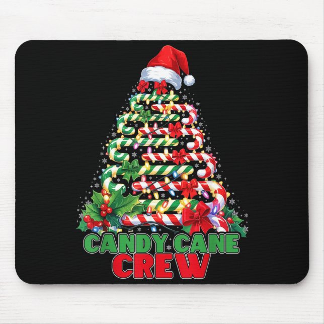 Mousepad Candy Cane Crew Christmas Funny Xmas Matching Fami (Frente)