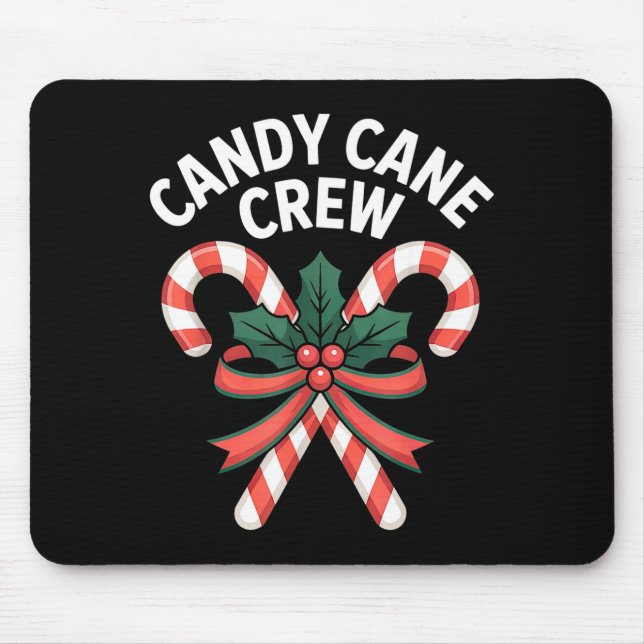 Mousepad Candy Cane Crew Christmas Girls Boys Kids Adult Ho (Frente)