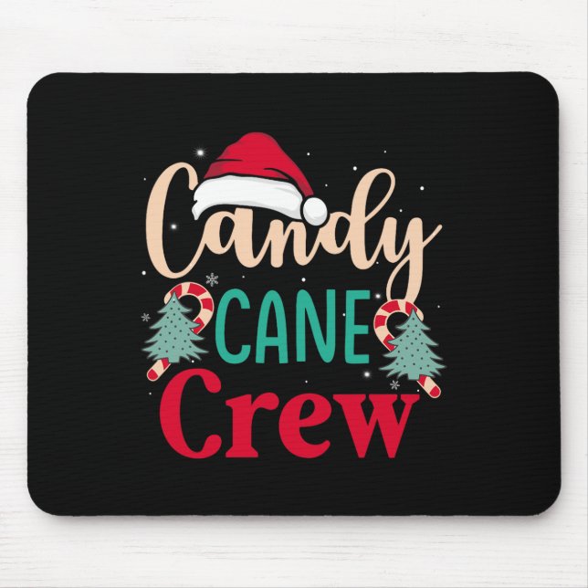 Mousepad Candy Cane Crew Diversão De Natal Doces Em Xmas Wo (Frente)