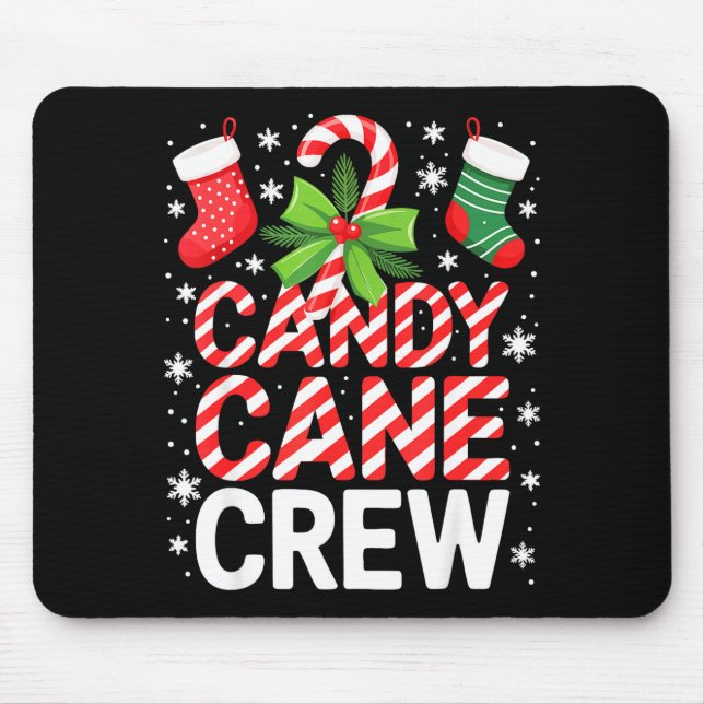 Mousepad Candy Cane Crew Shirt Adult Men Women Kids Christm (Frente)