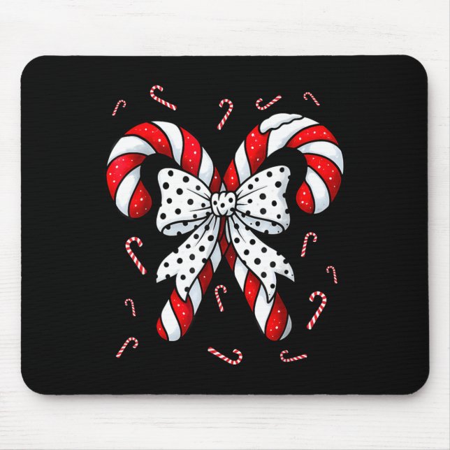 Mousepad Candy Cane Merry And Bright Red And White Candy Co (Frente)