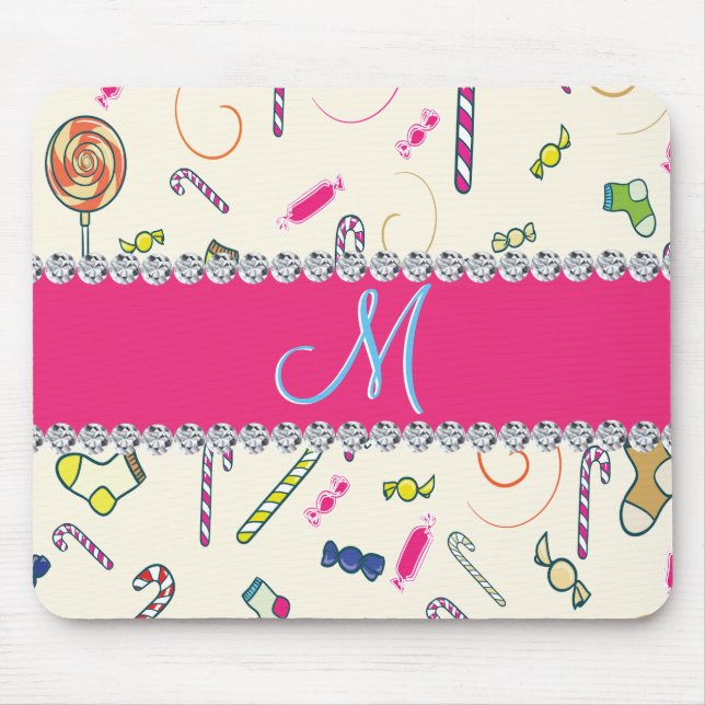 Mousepad Candy Cane Monograma (Frente)