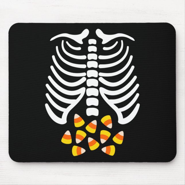 Mousepad Candy Corn Skeleton Rib Cage Halloween (Frente)