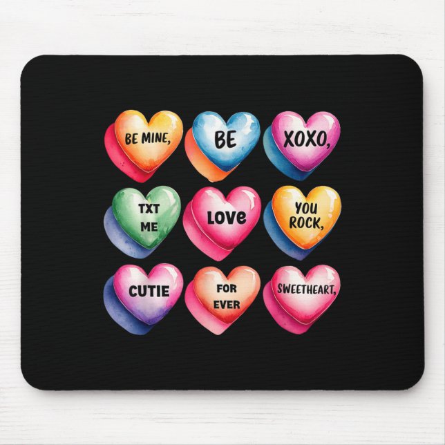 Mousepad Candy Sweet Heart Valentines Day Design For Women  (Frente)