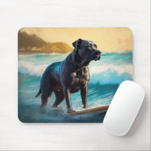 Mousepad Cane Corso Beach Surfing Painting