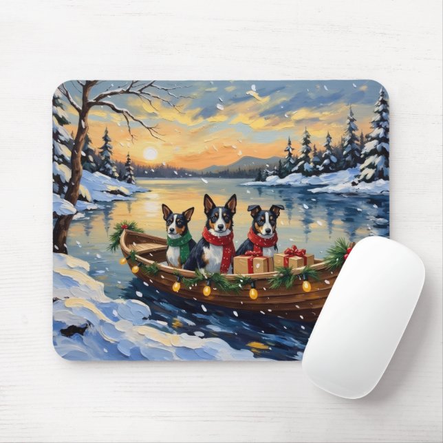 Mousepad Cane Corso Christmas Boat Holiday (Com mouse)