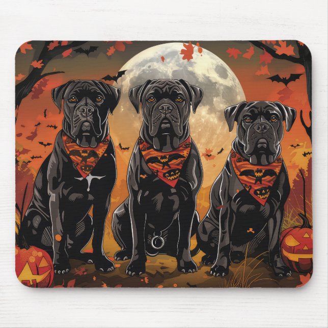 Mousepad Cane Corso Halloween Assustador (Frente)