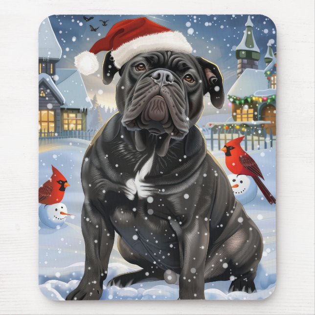 Mousepad Cane Corso Winter Wonderland Christmas Joy (Frente)