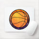 Mousepad Caneca roxa alaranjada do emblema do basquetebol (Com mouse)