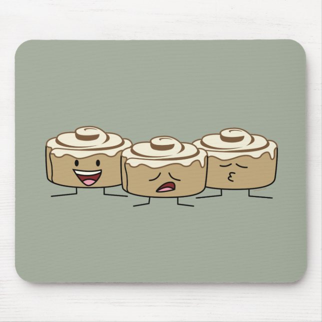 Mousepad Canela de sorriso bonito feliz Rolls (Frente)