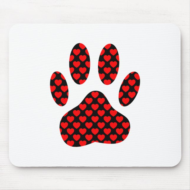 Mousepad Caneta De Cães Impressa Com Corações (Frente)