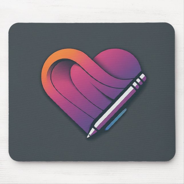 Mousepad Caneta de símbolos de amor (Frente)