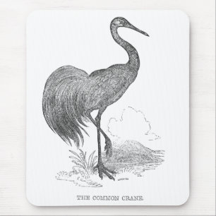 Mousepad Caneta e desenho de tinta das aves da grua
