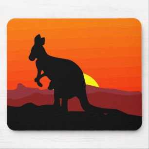 Mousepad Canguru australiano do interior no por do sol