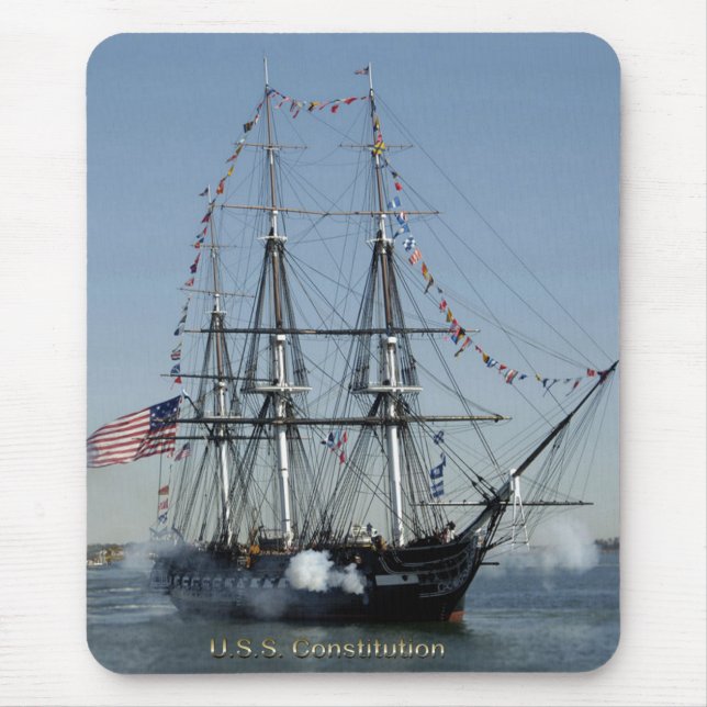 Mousepad Canhões do acendimento da constituição de USS (Frente)