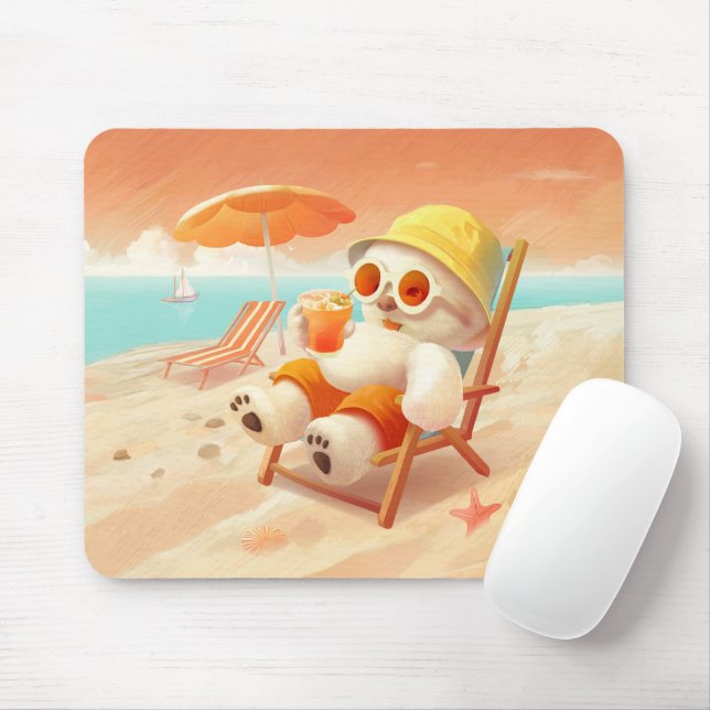Mousepad Canino de Sorriso - Modo de Praia Ativado (Com mouse)