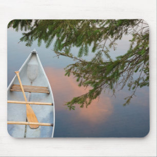 Mousepad Canoa no lago ao pôr do sol, Canadá